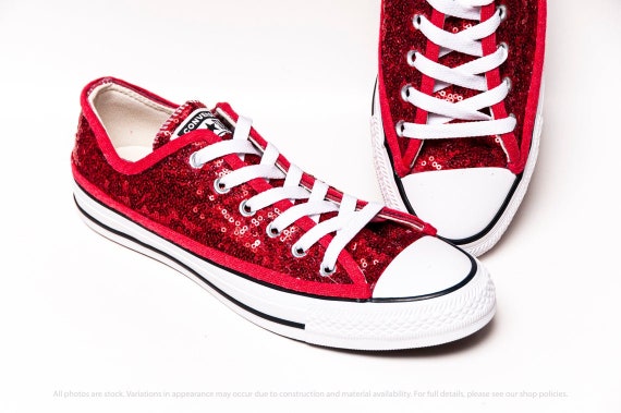 red sparkly high tops