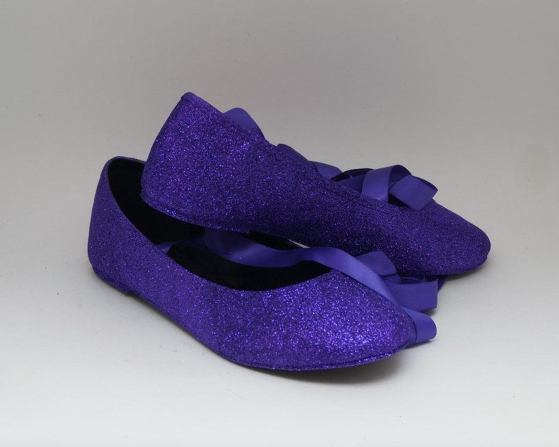 Purple Glitter Ballet Flats With Lavender option Etsy