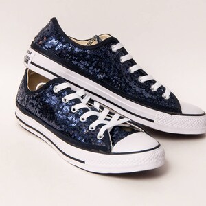 navy blue sequin converse