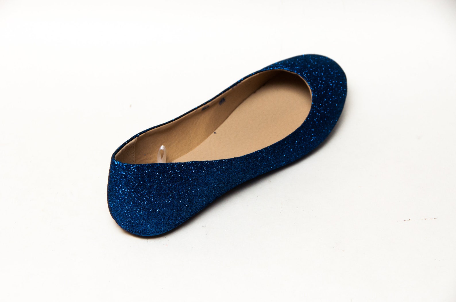 Glitter - Sapphire Blue Ballet Flat Slipper Custom Shoes