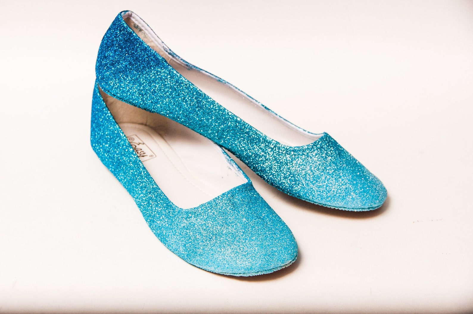 ombre glitter ballet flats