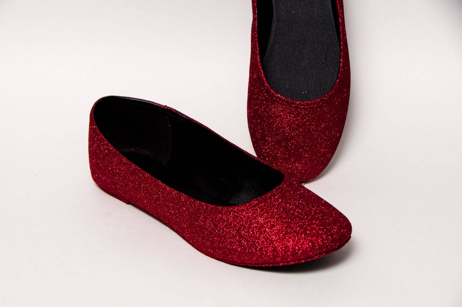 red glitter ballet slippers