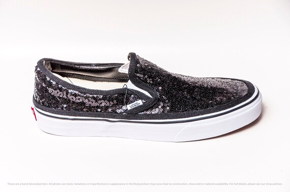 black sequin vans womens