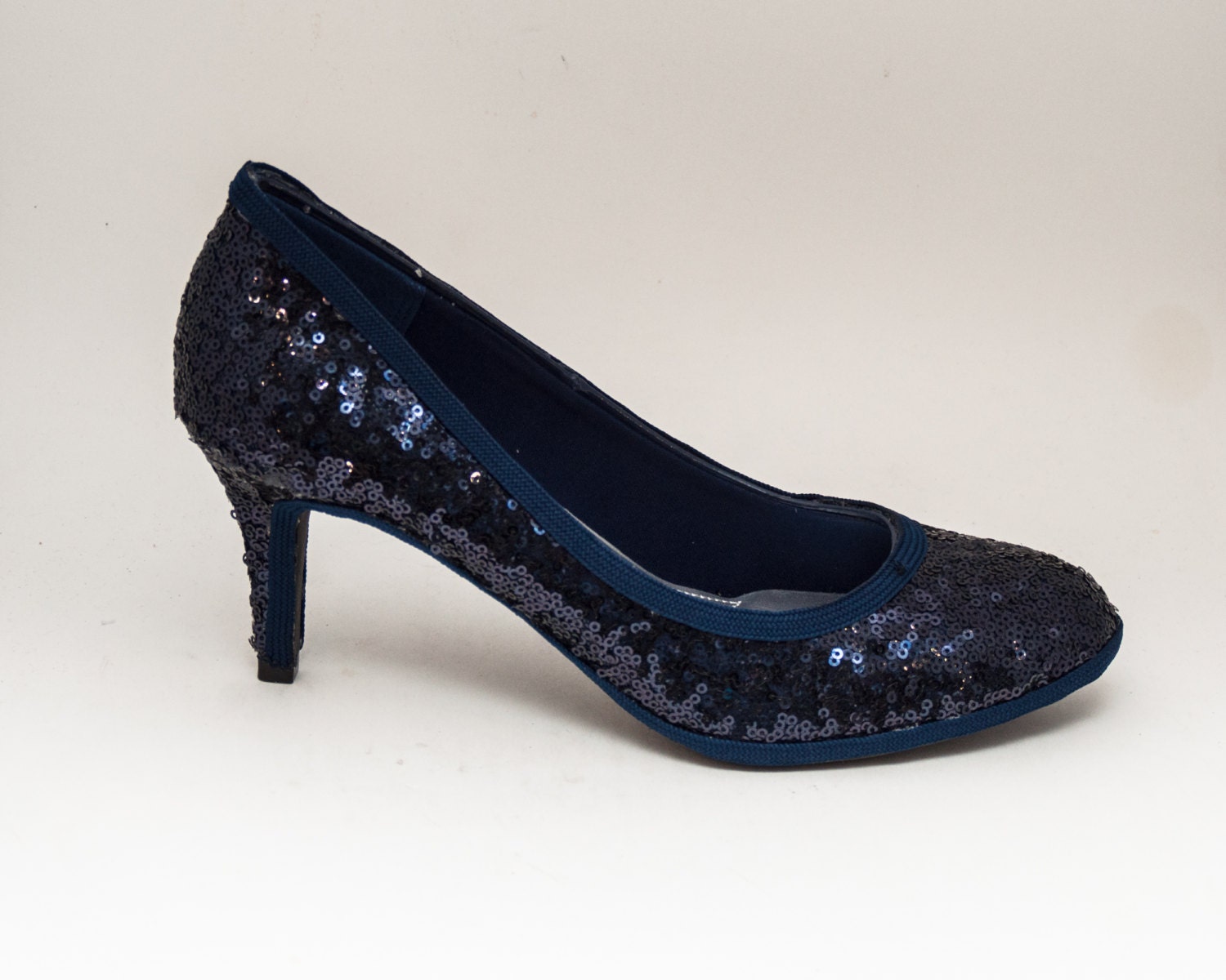 navy blue sequin flats