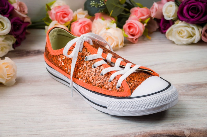 orange sparkly converse