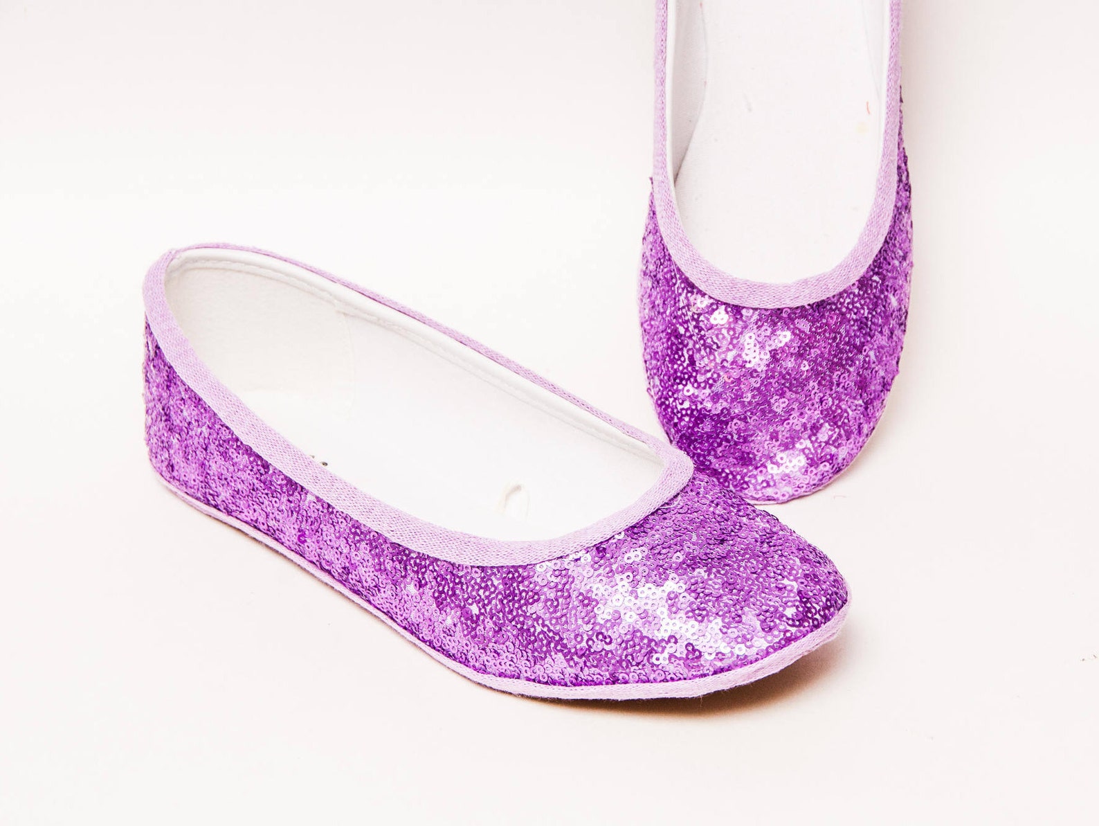 sequin - lilac purple slipper ballet flats custom shoes