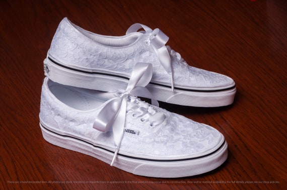 Bridal Favorite White Lace Vans Era Sneakers | Etsy