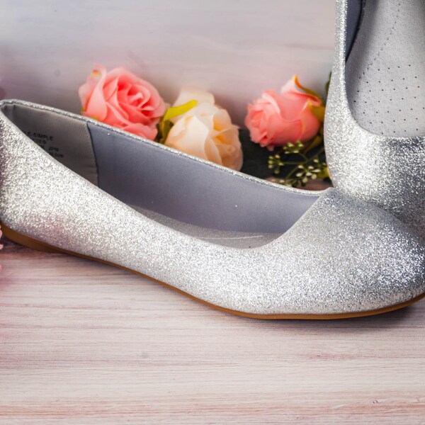 Silver Glitter Shoes Etsy
