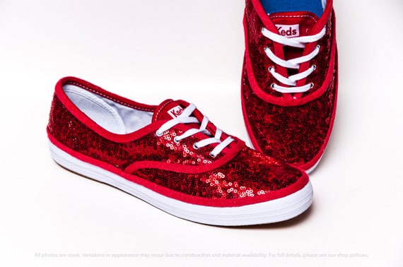 Red Starlight Sequin Keds Sneakers | Etsy