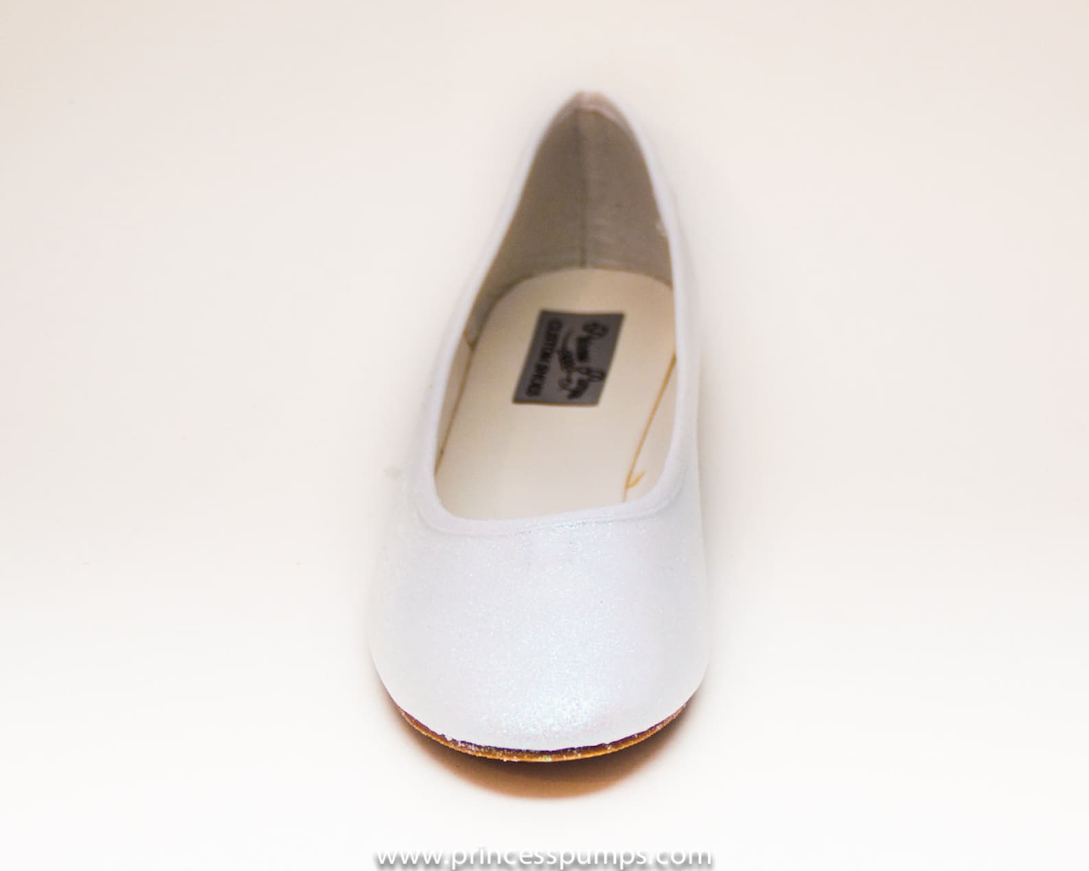 bridal - glitter crystal iridescent iris white ballet flat slipper custom shoes