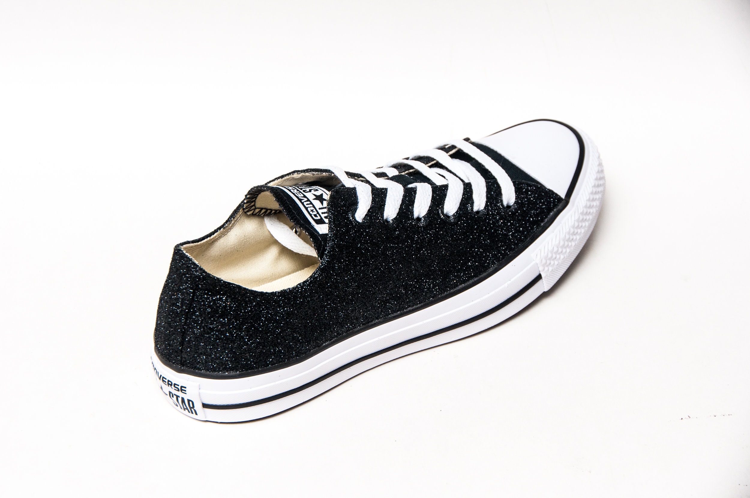 converse black sparkle sneakers