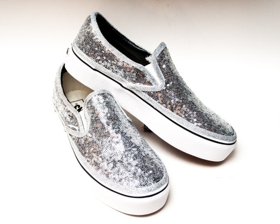 Silver Starlight Sequin Vans Slip-on 