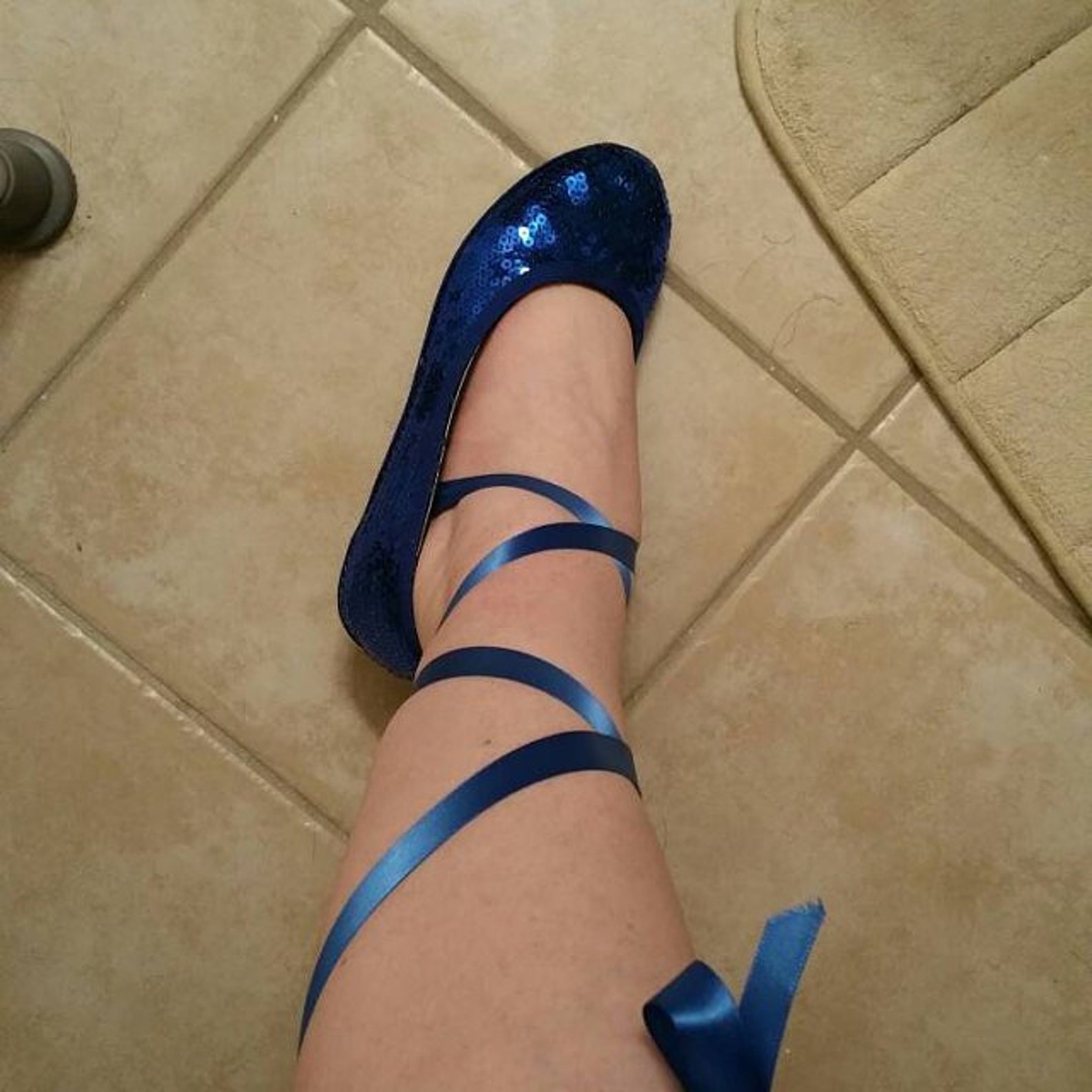 peacock glitter ballet flats