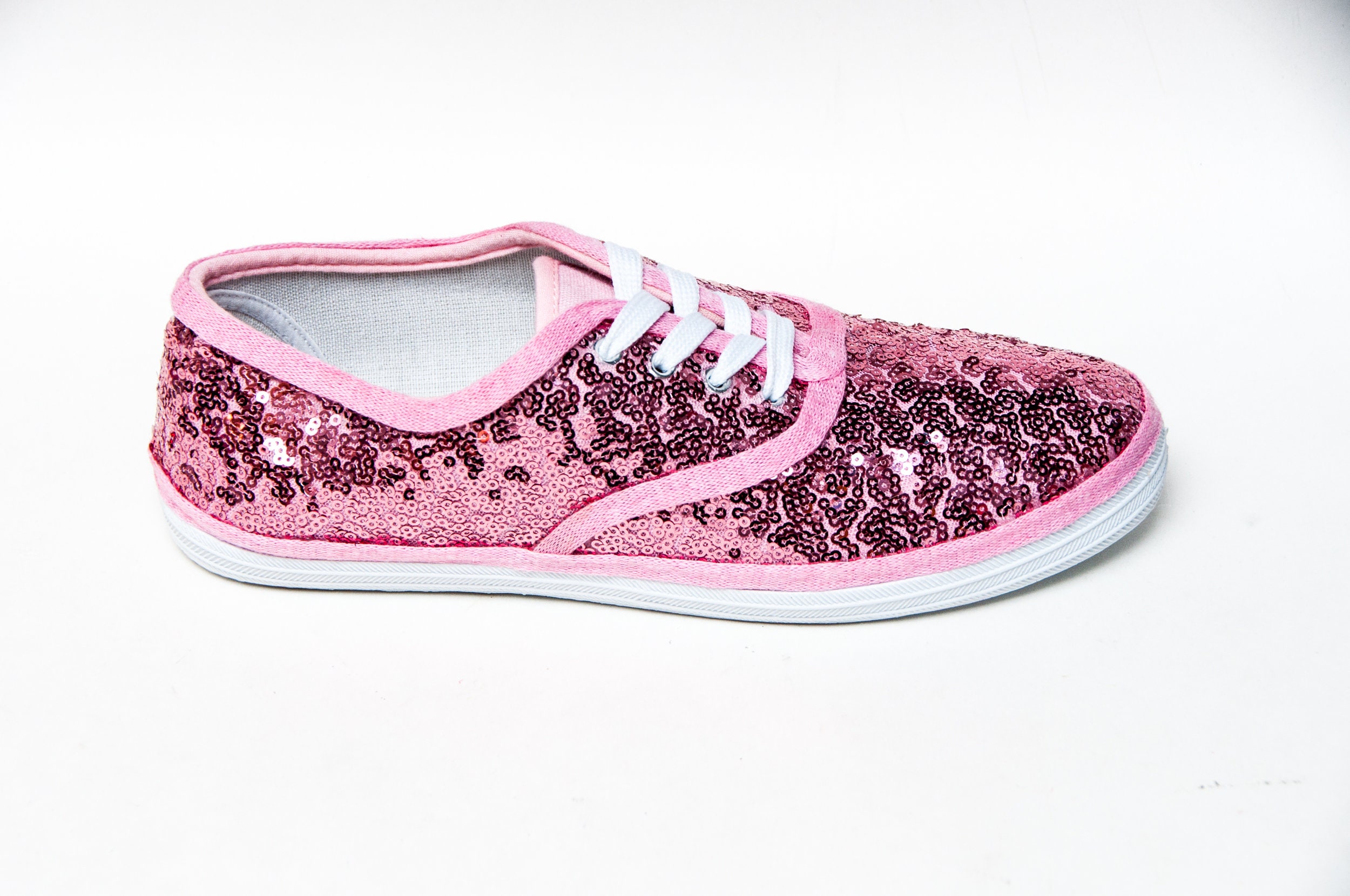 pink sequin sneakers