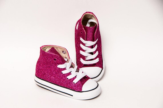 sparkly pink converse shoes
