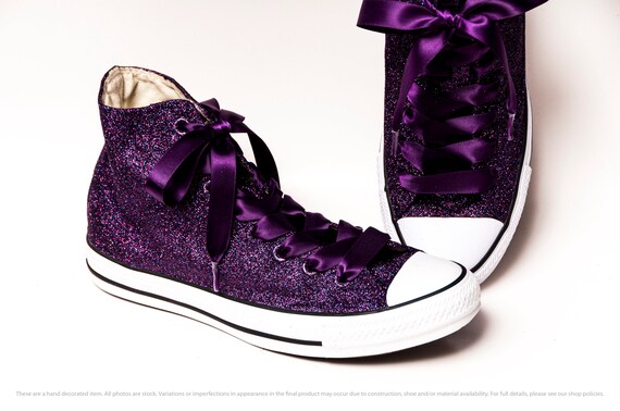 purple glitter converse