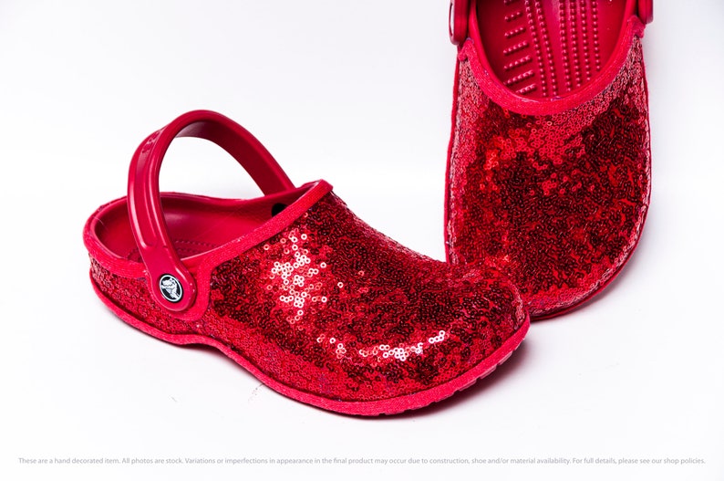 20 Clever Ways To Boost Your Income Right Now! Stay At Home Mum Red Starlight Sequin Slip On Crocs Clogs image 1