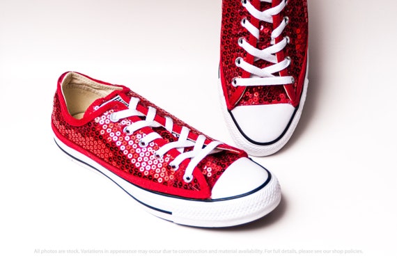 red sparkly converse