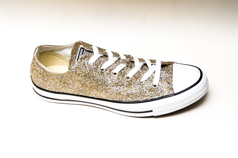 Champagne Premium Glitter Converse All Star Sneakers | Etsy