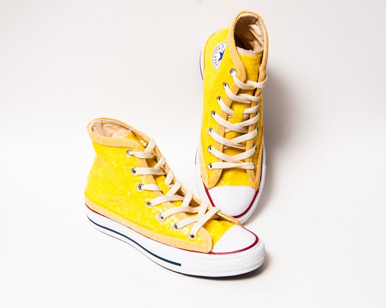 yellow sequin shoes