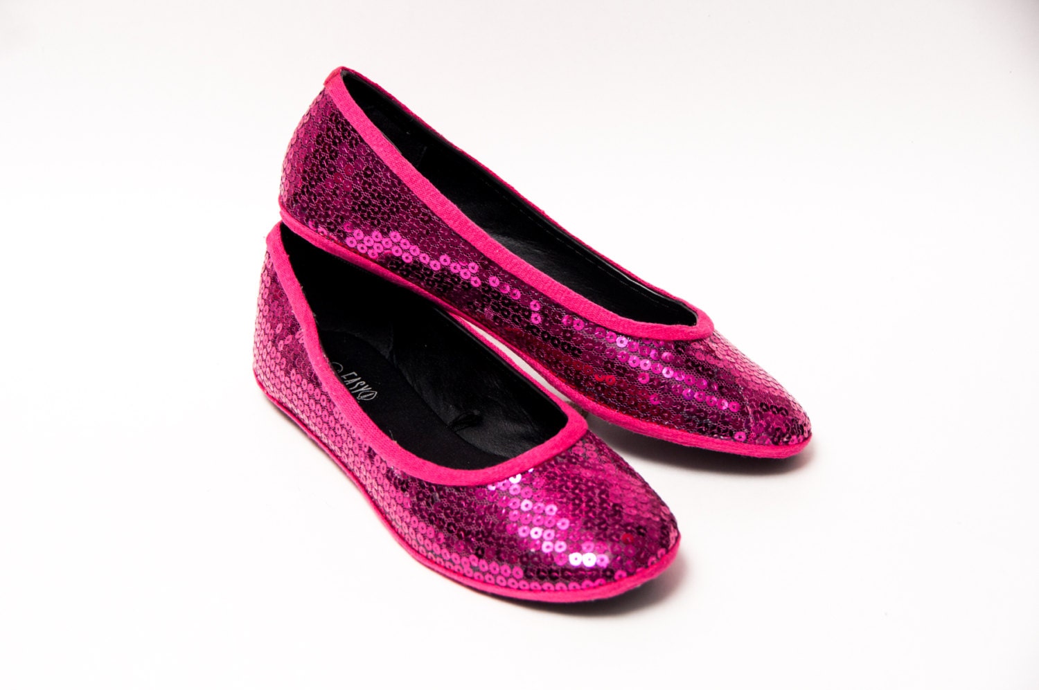 Pink Sequin Ballet Flats | Etsy