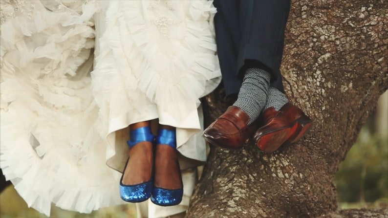 navy glitter ballet flats