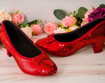 Red Sequin French High Heels Wedding Shoes, Brides, Bridesmaids, Halloween, Cosplay