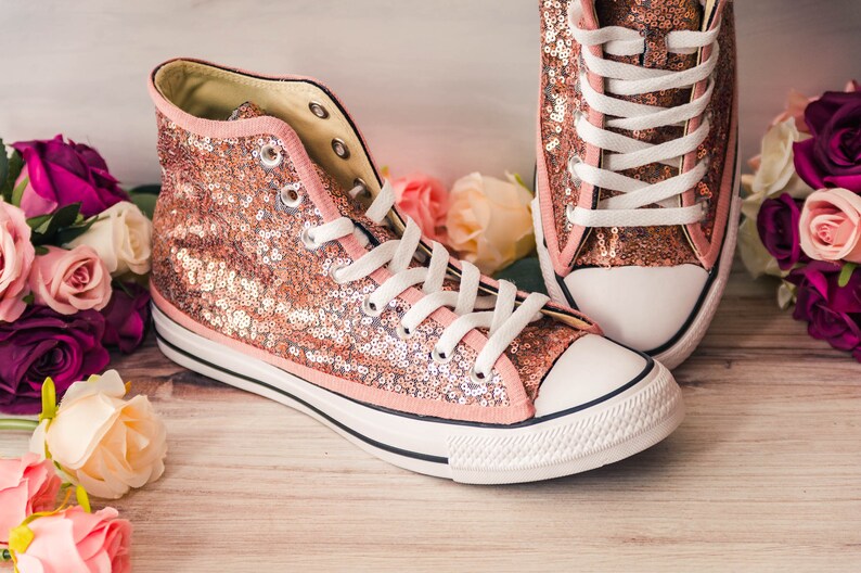 rose gold sequin shoes