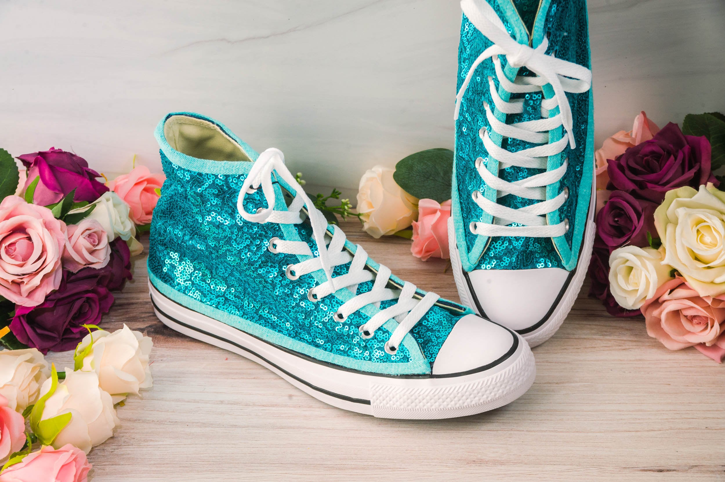 Glitter high top tennis shoes sales