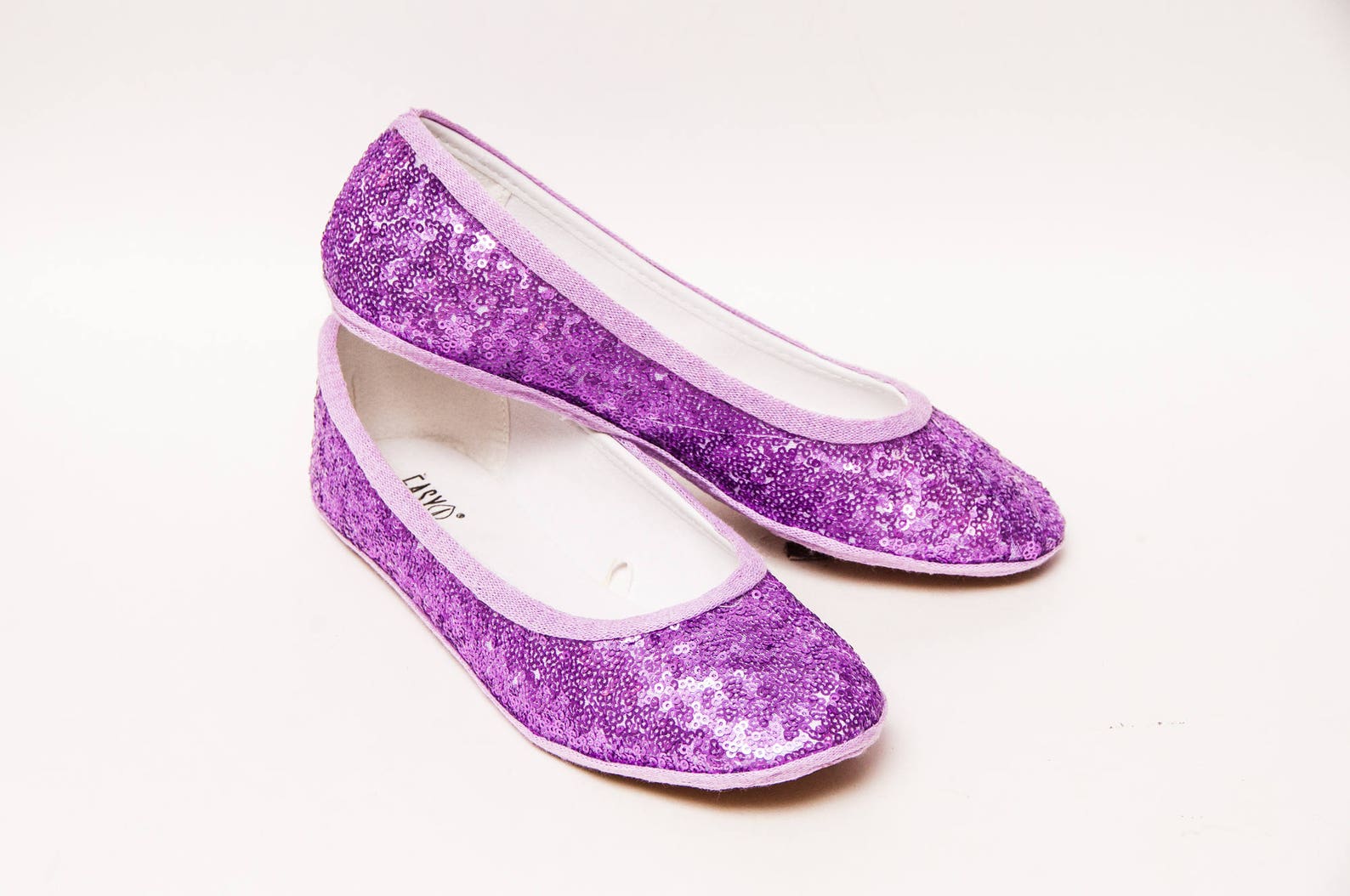 sequin - lilac purple slipper ballet flats custom shoes