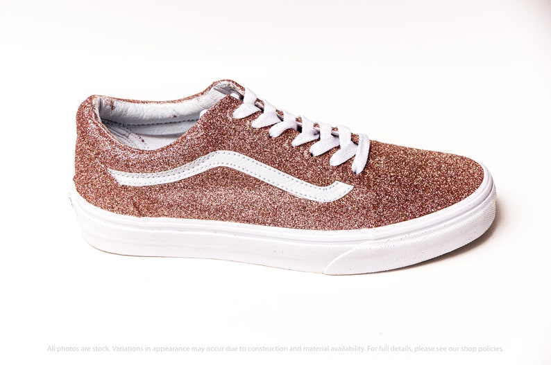 rose gold sparkle vans