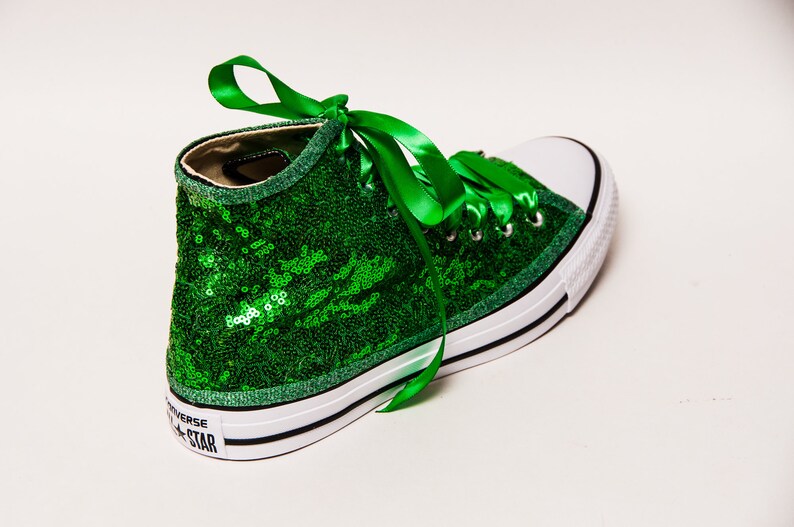 kelly green sequin sneakers