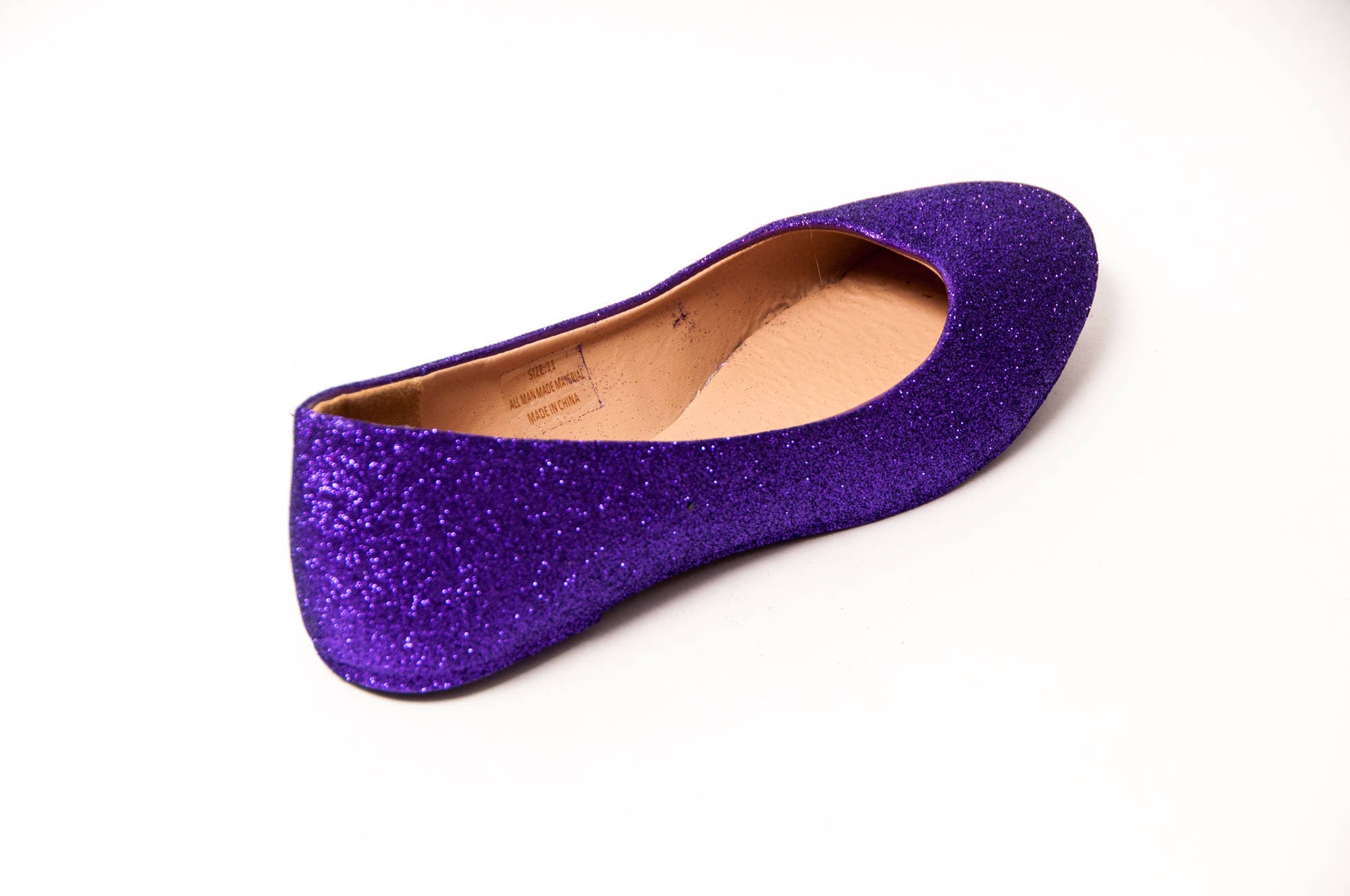 Passion Purple Glitter Ballet Flats Etsy