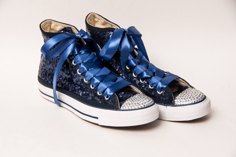 navy blue sequin shoes