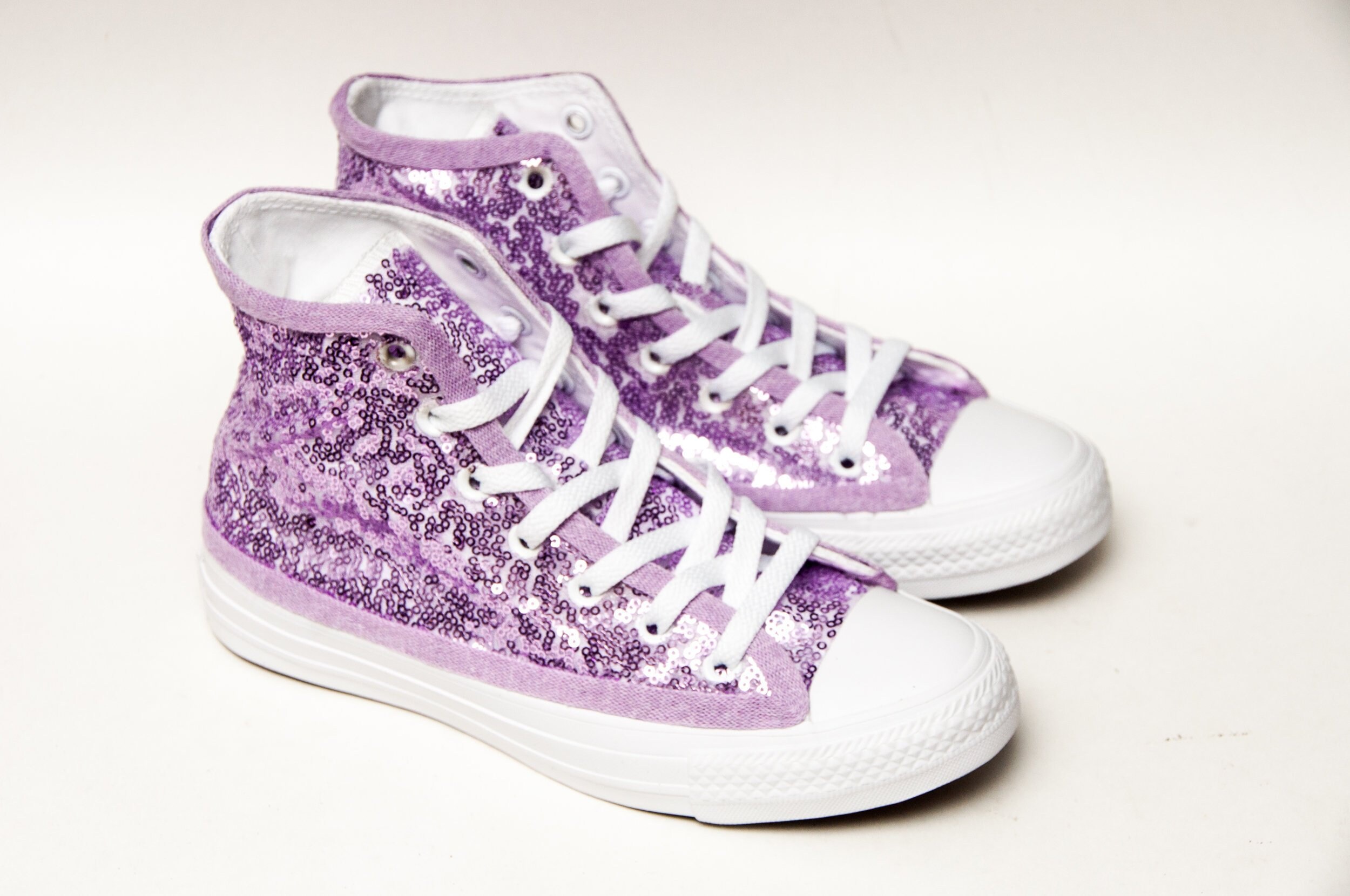Lavender Sequin Converse® High Top Sneakers Etsy