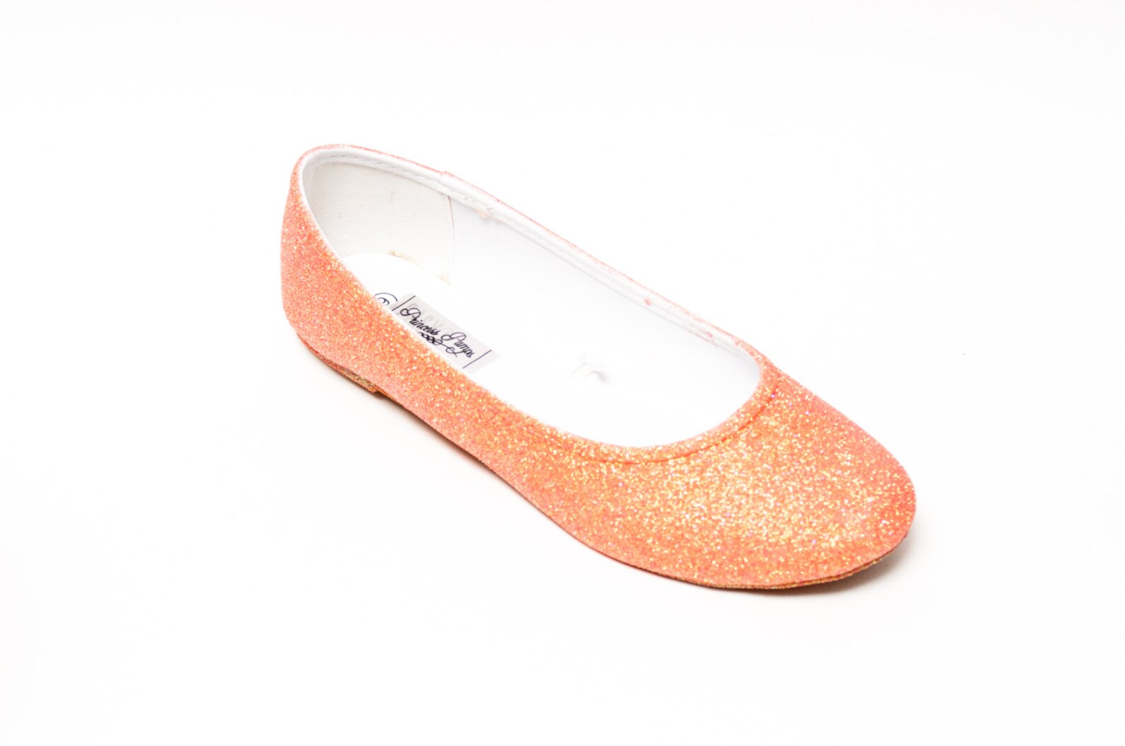 glitter | princess pumps melon orange ballet flat casual shoes