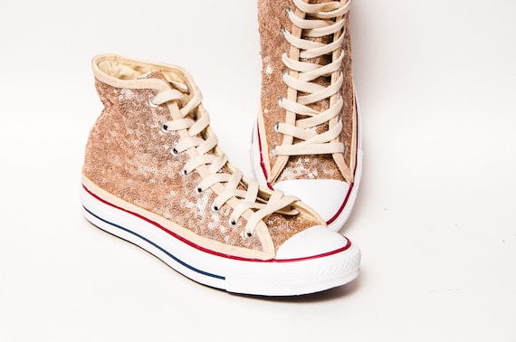 Champagne Gold Starlight Sequin Yellow Sequin Converse Sneakers | Etsy