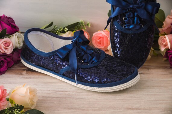 blue sequin trainers