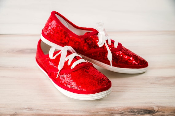 Zapatillas de tenis de lentejuelas rojas de Princess Pumps de | Etsy México