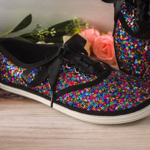 rainbow sequin sneakers