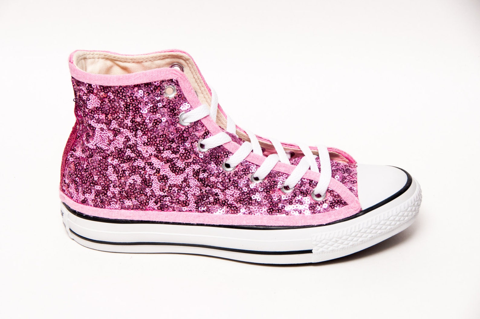 Blush Pink Starlight Sequin Converse High Top Sneakers Etsy