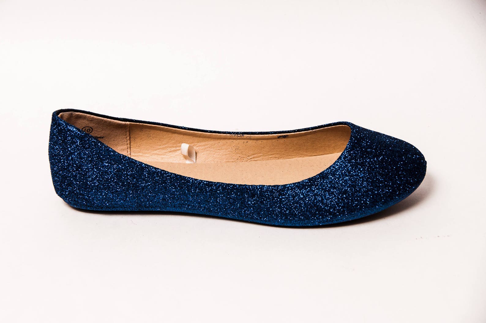 navy glitter ballet flats