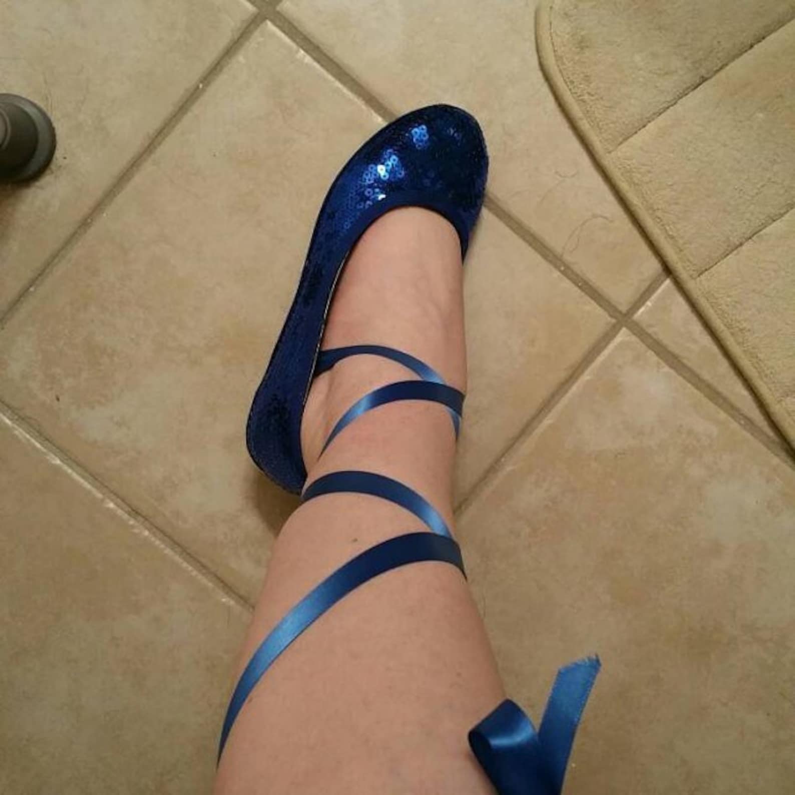 baby blue glitter ballet flats