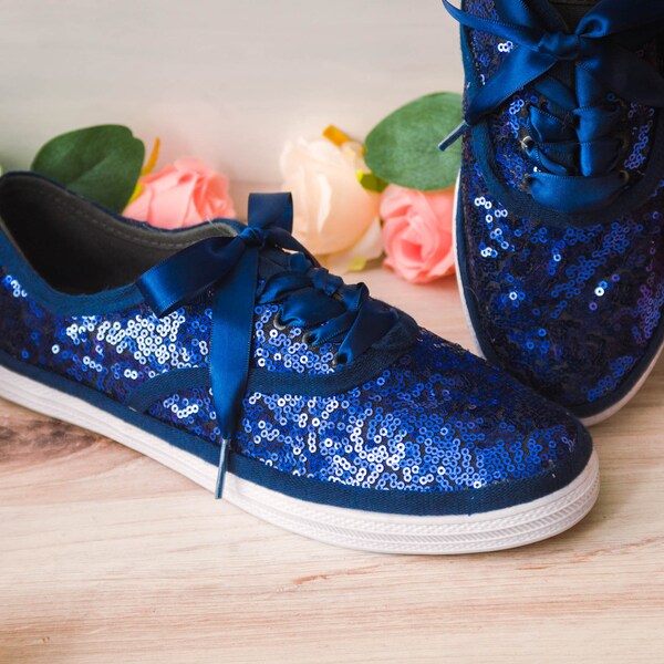 navy blue sequin shoes