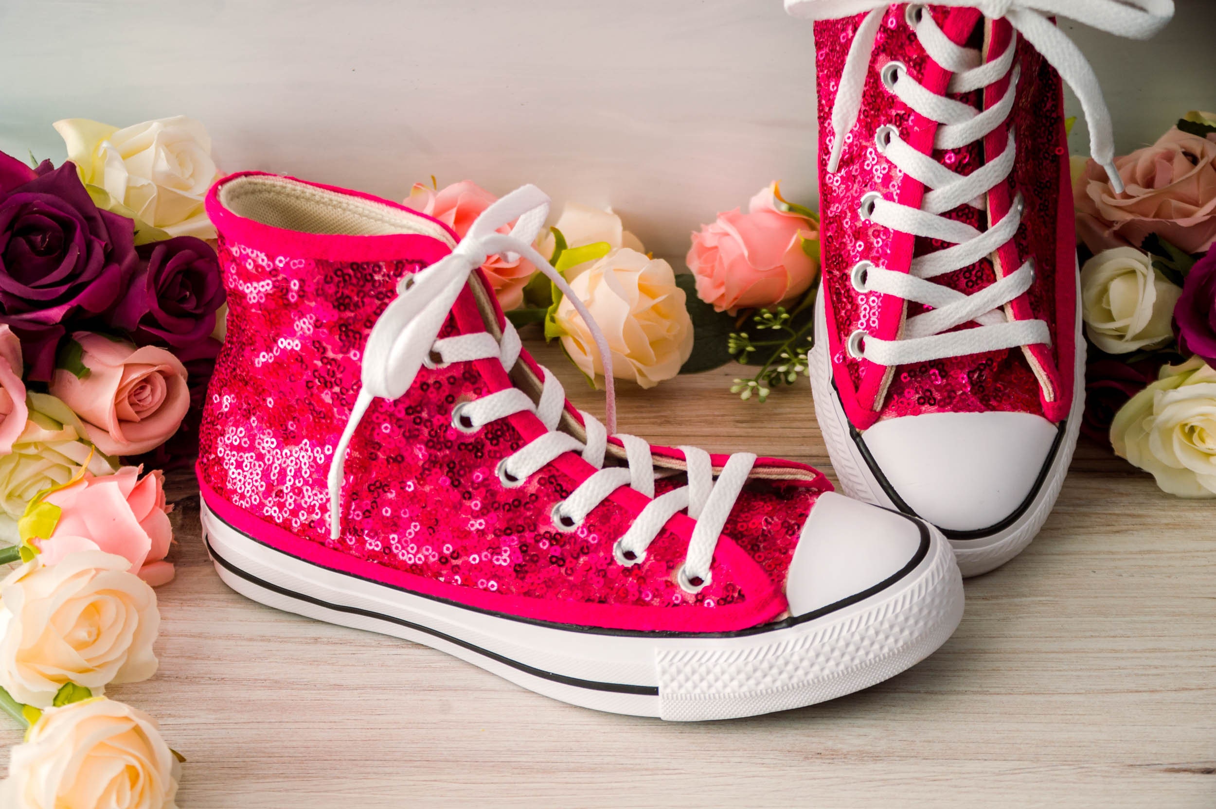 Pink Glitter Glam Sneakers: Lightweight Women's & Girl's Fashion