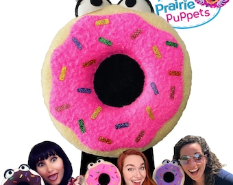Professional Hand Puppet Frosted Donut - Made to Order by Prairie Puppets!