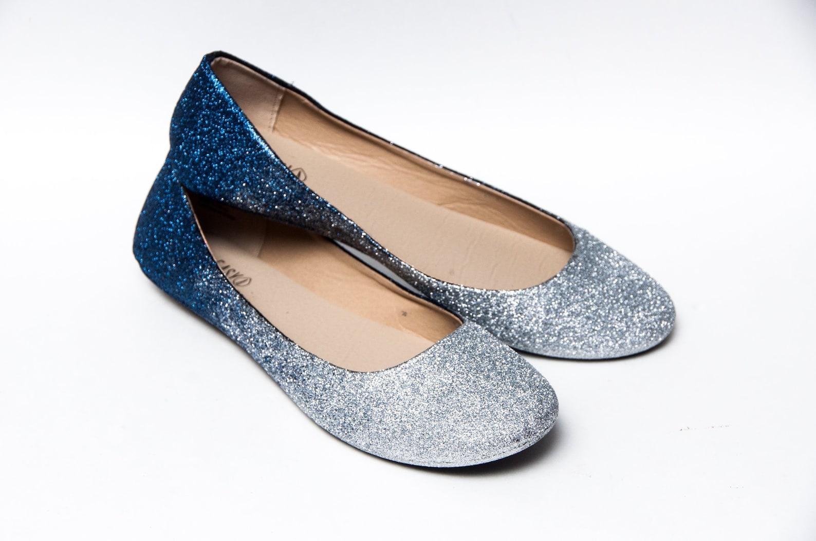 ombre glitter ballet flats
