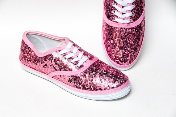 pink sequin tennis shoes