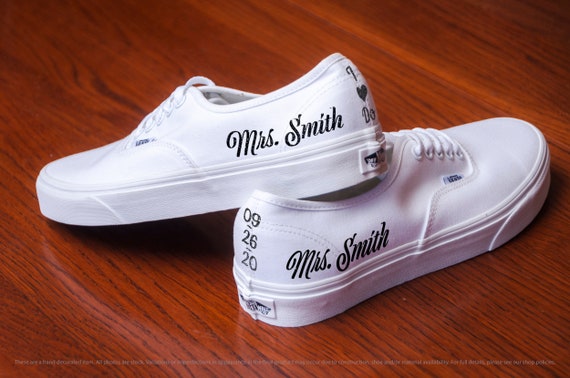 white wedding vans