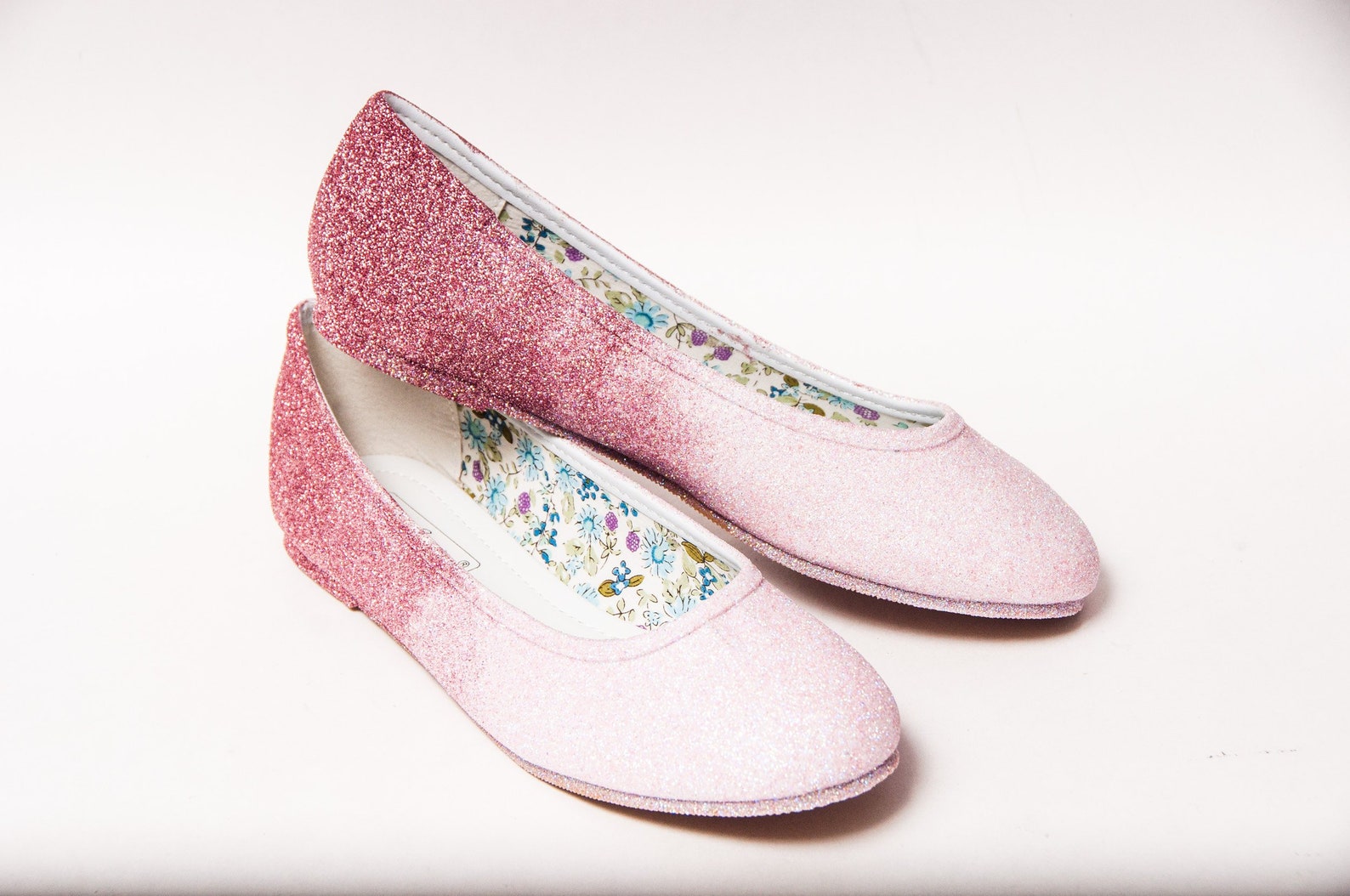 ombre glitter ballet flats